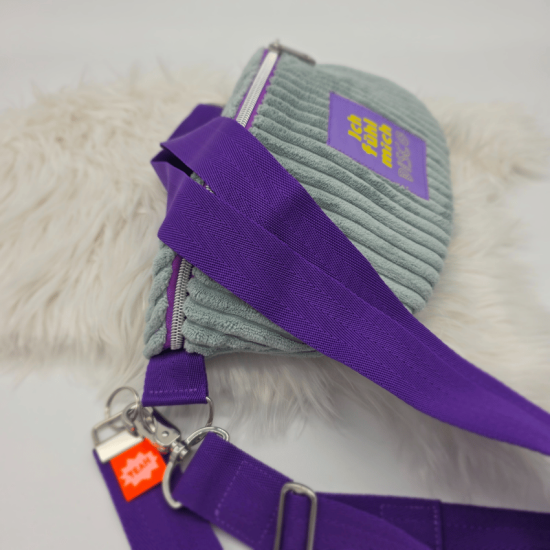 Gürteltasche - "Ich fühl mich DISCO" - Grau Breitcord